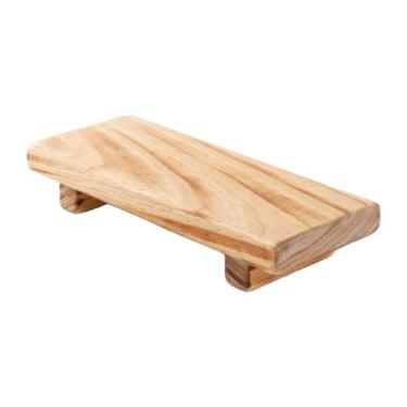 Imagem de DimyFew Suporte de pedestal de madeira para exibir vasos, velas e sabonetes. Bandeja para decoração de banheiro e penteadeira.