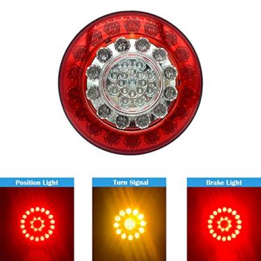 Imagem de WELNENT E-Mark ADR CCC LED redondo 12.3 cm luz traseira 10 V - 30 V lâmpada de freio super brilhante seta luz de seta para trailer, caminhão, barco, ônibus (3 em 1)