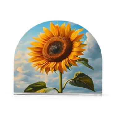 Imagem de Qilmy Porta-guardanapos de girassol brilhante para mesas - porta-guardanapos para cozinha, porta-guardanapos de mesa, porta-guardanapos de coquetel, porta-guardanapos moderno, guardanapos de papel243