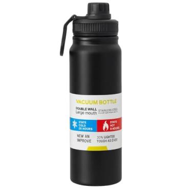 Imagem de Garrafa Térmica Inox 800ml com Alça e Bico Esportivo | Isolamento a Vácuo | Ideal para Academia, Escritório e Aventuras | Hidratação Diária (Cinza)