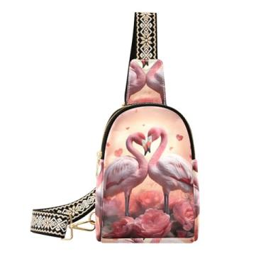 Imagem de CEBUGI Flamingo pequena bolsa tiracolo feminina de couro, pochete transversal para trilhas, viagens ao ar livre