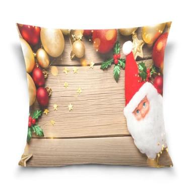 Imagem de Burbuja Capas de almofada de madeira de Natal para sofá, sala de estar, quarto, capa de almofada de veludo macio, decoração de casa, 51 x 50 cm