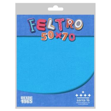 Imagem de Pacote Tecido Feltro Blister 50cm X 70cm 60 Cores Diferentes (AZUL CLARO - 030)