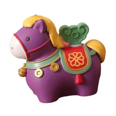Imagem de predolo Miniatura de Cavalo Artesanal para Decoração de Casa, Estátua de Cavalo para Mesa, Enfeite para Quarto e Festas, Roxo