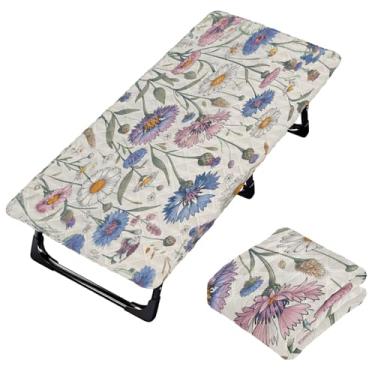 Imagem de Burbuja Lençol de berço de margarida para crianças, lençol de cochilo acolchoado portátil com faixa elástica para meninas e meninos, lavável na máquina, 63,5 x 127 cm