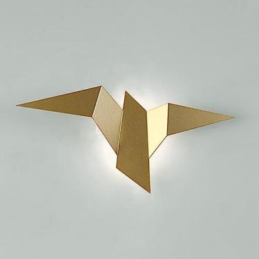 Imagem de Arandela de parede LED em metal com formato de pássaro origami, 2W, iluminação decorativa para interiores, ideal para corredores, salas de estar e paredes de fundo.