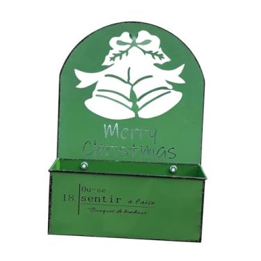 Imagem de KiBcsLic Vaso de Parede para Plantas, Estilo Rústico de Fazenda, para Decoração de Natal E Festas de Fim de Ano, em Ferro, Removível, para Uso Interno E Extern, Bell Hollow Green, Tamanho real