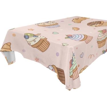 Imagem de Burbuja Toalha de mesa Deserts, toalha de mesa quadrada anti-rugas grossa para decoração de jantar, cozinha, festa, 137 x 137 cm