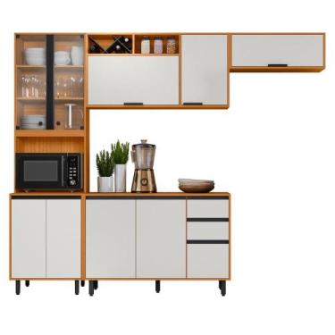 Imagem de Armario de Cozinha Ravena 10 Portas e 2 Gavetas e LED - Loja DoceLar, 