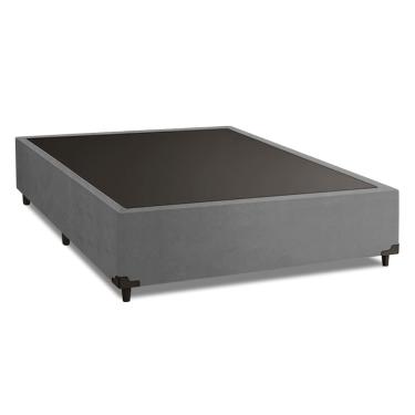 Imagem de Cama Box Casal 1,38m com 38cm de Altura Suede Prince Cinza