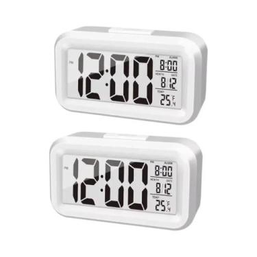 Imagem de Relógio Despertador Digital LED Com Luz De Fundo, Função Soneca, Data,