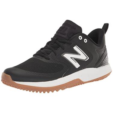 Imagem de New Balance Tênis de softbol feminino Fresh Foam Velo V3 Turf-Trainer, preto/branco, 42