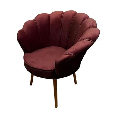 Imagem de Poltrona Decorativa Pétala Luxo em Tecido Veludo com Pés Palito para Sala Quarto e Recepção - Conforto e Sofisticação (Marsala)