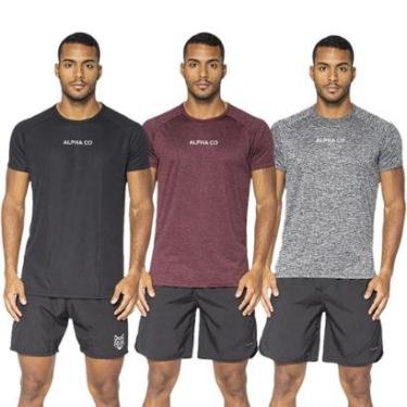 Imagem de Kit 3 Camisetas Dry Alpha Co Masculina-Masculino