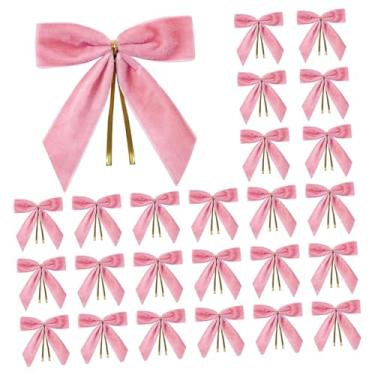 Imagem de IEUDNS 24 Laços de Natal Decorativos para Fotos, Enfeite Multifuncional para Cerimônias, Cafés, Casa e Lojas de Festas, Rosa