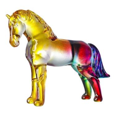 Imagem de Ｂｅｓｇａ Estátua de cavalo de vidro em miniatura, ornamento Feng Shui, peça de colecionador para decoração de loja, aniversário, casamento, inauguração de casa, Style E