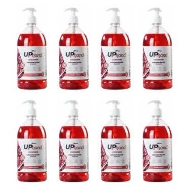 Imagem de Kit com 8 Sabonetes Líquidos Glicerinados Para Mãos 1L Romã e Maçã - Up Hand Essential