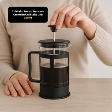 Imagem de Cafeteira Prensa Francesa Cremeira Café Leite Chá 300ml Prático e Rápi