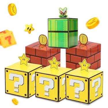 Imagem de 12 peças de caixas de petiscos de cachimbo de tijolo com tema de jogo para aniversário, eventos de férias, doces e celebrações em sala de aula (pequena)