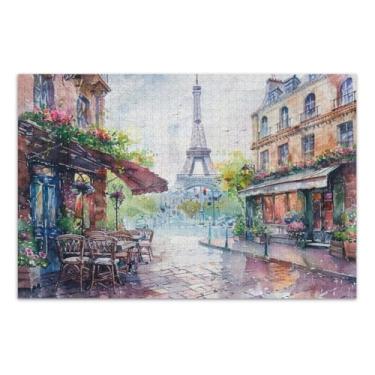 Imagem de Quebra-cabeças para adultos Torre de Paris Florista Cafe Jiggy com letras nas costas para adultos 500 peças