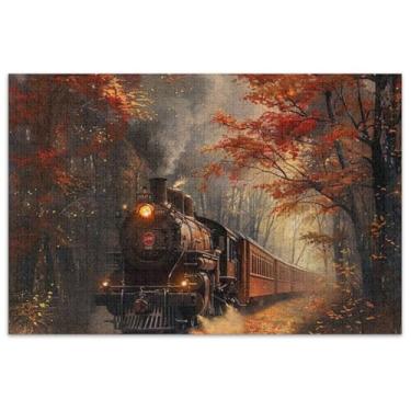 Imagem de Quebra-cabeça de verão vai para o outono 1000 peças presentes para adultos jogo elefante branco paisagem quebra-cabeças arte colorida