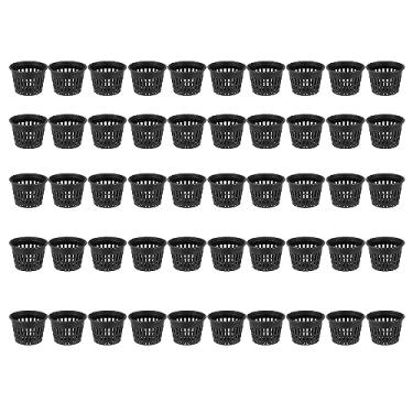Imagem de 50 UNID Copos de Malha com Fendas para Jardim Cestos Plantio Hidropônico Pots Plástica Redondos Hidroponia Plantas Varanda Escritório
