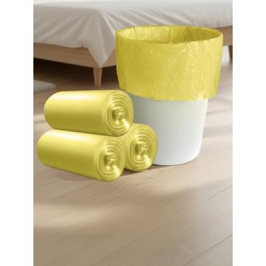 Imagem de Sacos de lixo, sacos de lixo de 4 galões, cesto de lixo para banheiro, quarto, escritório, cozinha, 90 unidades, sacos descartáveis amarelos