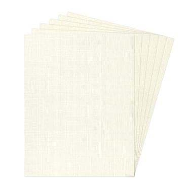 Imagem de Papel texturizado de linho marfim de 21 x 27 cm, papel grosso Goefun de 45 kg, papelão texturizado de linho, pacote com 100 para impressão, currículo, convites, obras de arte e artesanato