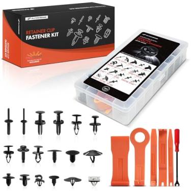 Imagem de A-Premium Kit de clipe de retentor de carro de 180 peças (tipo 15) compatível com Dodge Challenger 2015-2023, para-choque, para-choque, painel de acabamento de porta, capô, pino de pressão automático