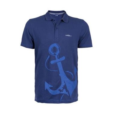 Imagem de Camiseta Polo Azul Marinho Masculina Anemoss Marine, Azul marinho, P