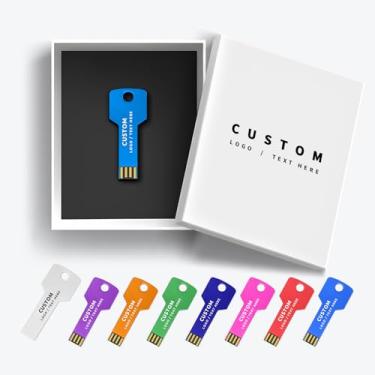 Imagem de Pen drive USB personalizado, pen drive personalizado com interface USB 2.0, ideal para backup de dados, distribuição de software e profissionais criativos (10 peças, 32 GB)