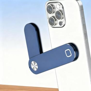 Imagem de Suporte multifuncional para borda de laptop, suporte de telefone azul ajustável para configuração de tela dupla