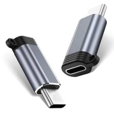 Imagem de Pacote com 2 adaptadores L para USB C para iPhone 17/17 Pro Max/16/15, para carregador iPhone 17/16, 17 acessórios, suporta carregamento e transferência de dados, cabo conector de carregador tipo C