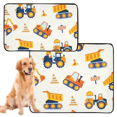 Imagem de Almofadas laváveis para cães de estimação, almofadas para animais de estimação, reutilizáveis, veículos de construção, caminhões, absorventes para cães, almofadas de penico à prova d'água, tapete de