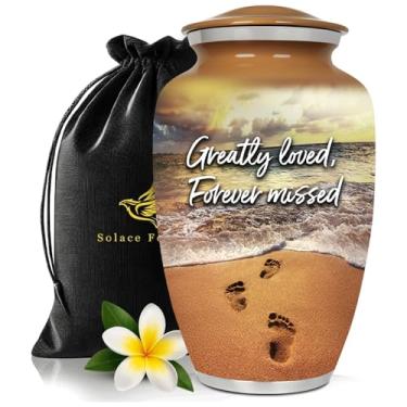 Imagem de Solace Forever Urnas Elegantes Para Cinzas Humanas Adultas Femininas – Memoriais Premium Masculinas E Urna Funerária De Cremação Masculina Homenageie Seus Entes Queridos (Dourada, Grande)