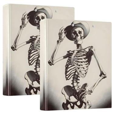 Imagem de Fichários personalizados de esqueleto caubói ocidental, 3 anéis, comporta 200 folhas, 3 pastas de anéis, fichário de escritório, 31,5 x 27 x 6 cm, 1 pacote