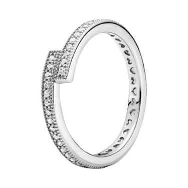 Imagem de Anel Feminino Em Prata Esterlina 925 Com Ouro Rosa E Pedra Em Forma De