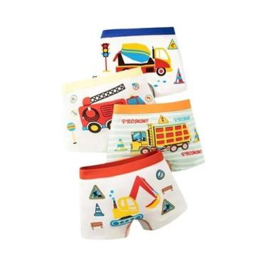 Imagem de Cuecas Infantis Estampadas De Desenhos Animados Para Meninos, Kit Com 