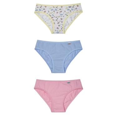 Imagem de Kit 3 Calcinhas Infantil Miss em Cotton 51309 DelRio Kids - G