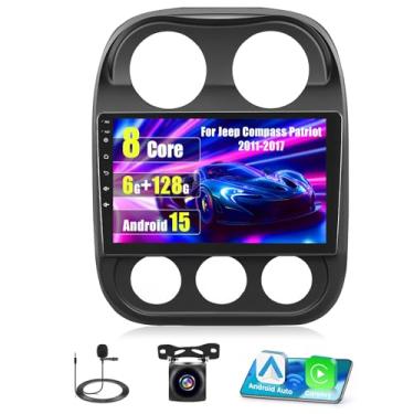 Imagem de Inefala [8Core 6G + 128G] Rádio veicular Android 15 para Jeep Compass Patriot 2011-2017 com Carplay sem fio, Android Auto, tela sensível ao toque HD de 10 polegadas, estéreo, com WiFi, GPS