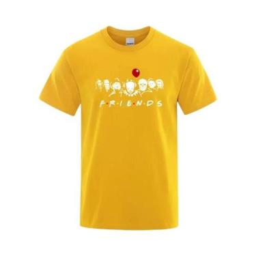 Imagem de Camiseta Masculina 100% Algodão Com Estampa Engraçada De Amigos, Solta