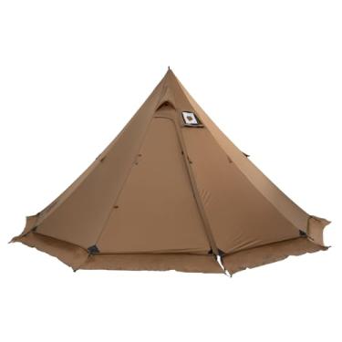 Imagem de OneTigris Barraca quente Northgaze 2.0 com tomada de fogão - barraca ultraleve para 2 pessoas, 2,2 kg com 2 portas, impermeável e resistente ao vento para acampamento, mochila e caça nas 4 estações