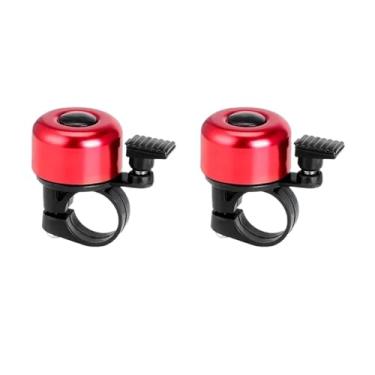 Imagem de 1~3 pçs sino da bicicleta liga de alumínio mtb chifre anel segurança som alarme guiador ciclismo aviso alarme crianças acessórios da bicicleta(Red 2pcs)
