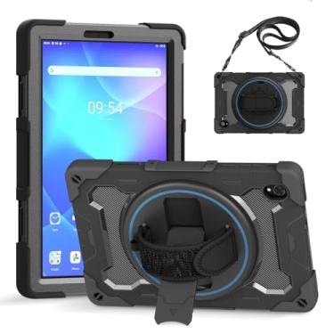 Imagem de Bkinew Capa para tablet Lenovo Tab M10 FHD Plus 2ª geração de 10,3 polegadas, modelo TB-X606F/TB-X606X e tablet Tab K10 de 10,3 polegadas, TB-X6C6F/TB-X6C6X, suporte giratório 360 e alça de ombro