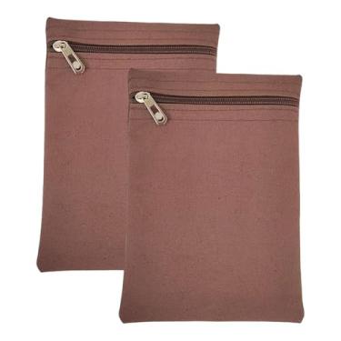 Imagem de Colaxi Conjunto de 2 bolsos embutidos com zíper, estojo seguro para celular para jaquetas, casacos e moletons, bolso de para viagens, bolsos, Coffee L