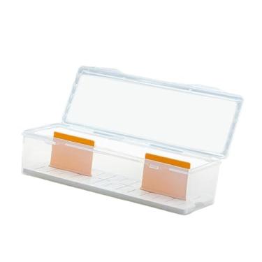 Imagem de Dynwave Caixa organizadora transparente para guardar cartas colecionáveis, e portátil, para uso em mesa. Ideal para proteção e praticidade, 2 Partições