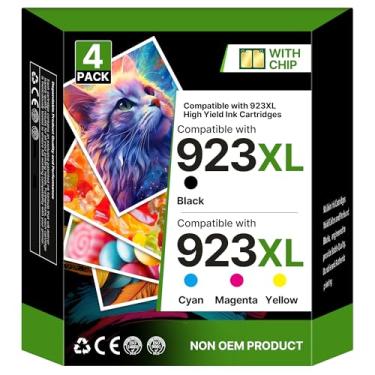 Imagem de Cartuchos de tinta 923XL 923e 923 para impressoras HP com substituição de chip para HP Ink 923e 923 para OfficeJet Pro 8135 8130 8139 8138 8122 8120 8124 8125 8130 8132 8134 Impressora, preto um