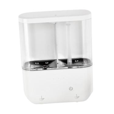 Imagem de Fenteer Dispensador automático de sabonete sem toque, montado na parede, com compartimento duplo para hotéis, Líquido E Líquido