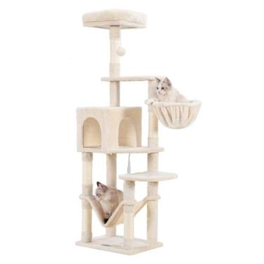 Imagem de Árbol para Gatos Hey-brother MPJ050M con Hamaca Grande Beige