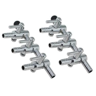 Imagem de Maxmoral 2 peças de aço inoxidável 3 vias componentes de bomba de distribuição de fluxo de ar válvula de alavanca de controle de fluxo de ar de aquário para aplicações de incubação e aquicultura